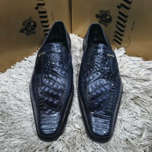Mauri High Quality Italian Loafer Shoe - Blue
