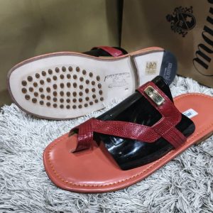 Mauri High Quality Pam Slippers Stripe Red & Black
