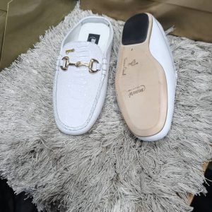 Mauri High Quality Half Italian Leather Shoe - White