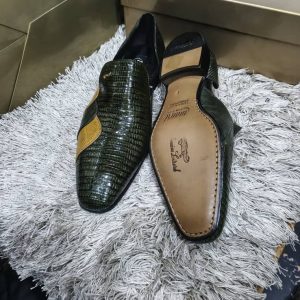 Mauri High Quality Plain Slipon Italian Leather Shoe - Green